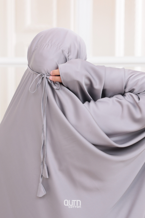 Telekung Jasmine in Silver Grey