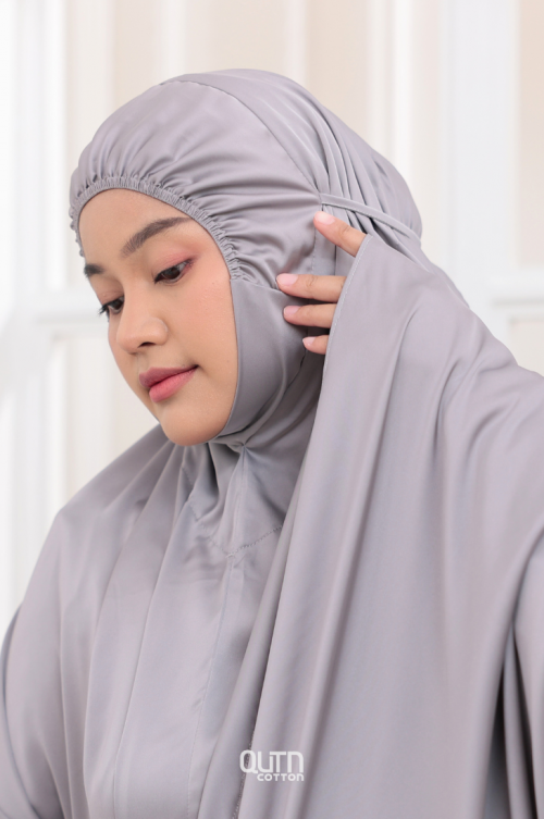 Telekung Jasmine in Silver Grey