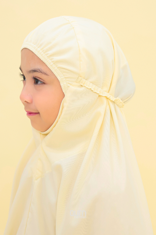 Telekung Hanna Cotton in Light Yellow