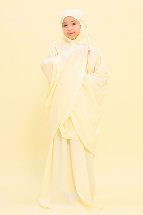 Telekung Hanna Cotton in Light Yellow