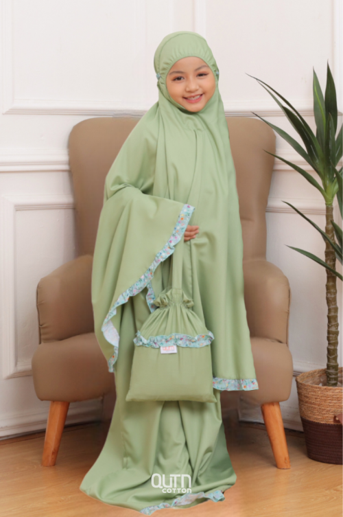 Telekung Hanna Ruffle in Apple Green