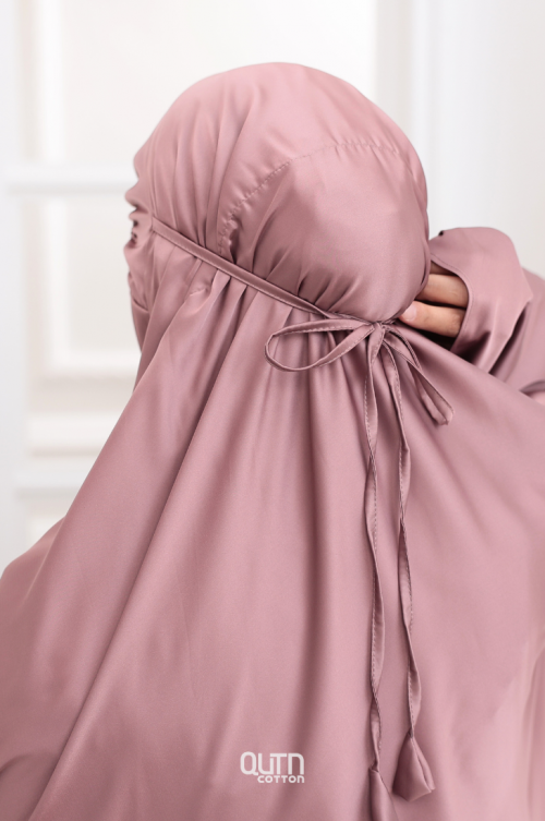 Telekung Jasmine in Dusty Pink