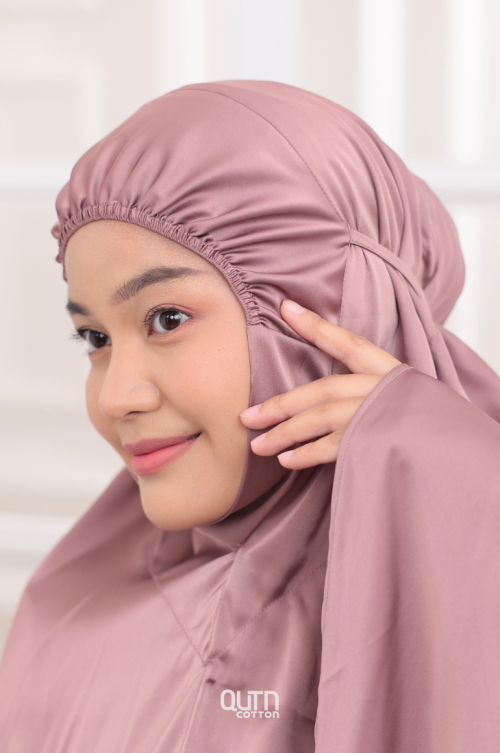 Telekung Jasmine in Dusty Pink