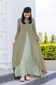 Tiara Dress in Moss Green