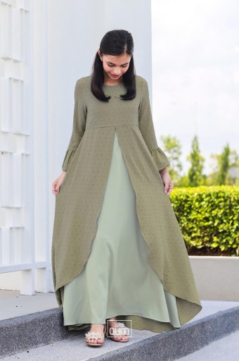 Tiara Dress in Moss Green