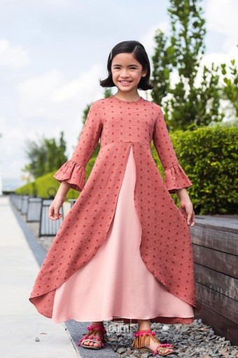 Tiara Dress in Coral Peach