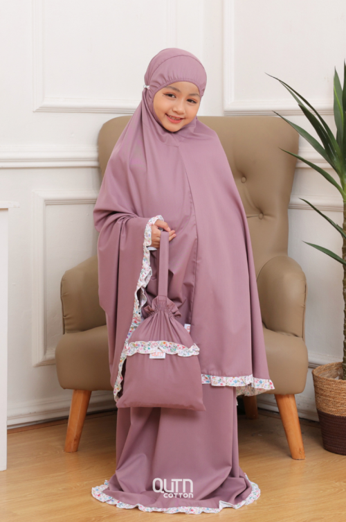 Telekung Hanna Ruffle in Lavender Purple