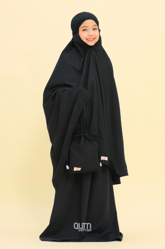 Telekung Hanna Basic in Midnight Black