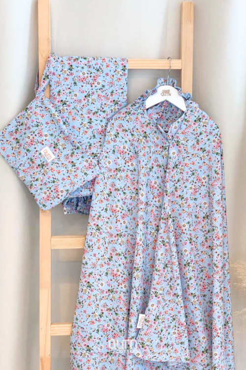 Telekung Dahlia in Baby Blue