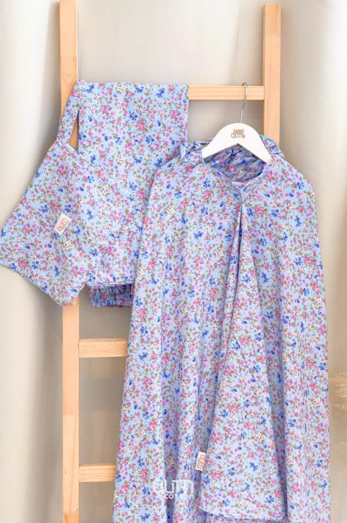 Telekung Dahlia in Blue Lavender