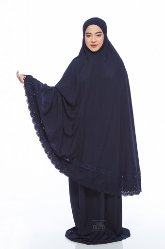 Telekung Safiyya Premium in Dark Blue