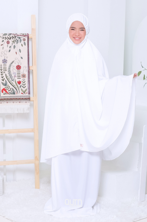 Telekung Hanna Basic in White