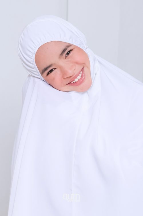 Telekung Hanna Basic in White