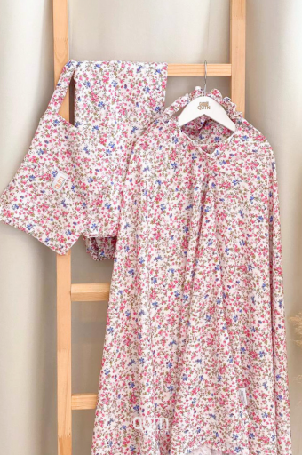 Telekung Dahlia in White Lavender