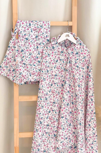 Telekung Dahlia in White Rose