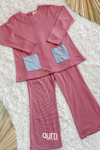 Luna Suit Blouse & Pants in Pink